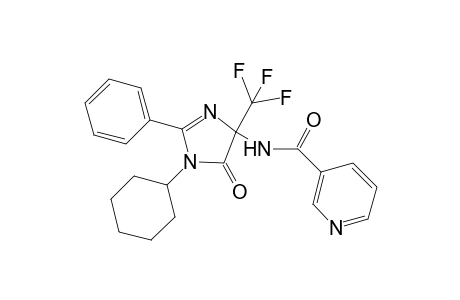 N-[1-cyclohexyl-5-oxo-2-phenyl-4-(trifluoromethyl)-4,5-dihydro-1H-imidazol-4-yl]pyridine-3-carboxamide