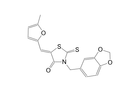 (5Z)-3-(1,3-benzodioxol-5-ylmethyl)-5-[(5-methyl-2-furyl)methylene]-2-thioxo-1,3-thiazolidin-4-one