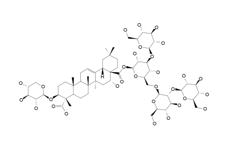 #4;SAPONARIOSIDE-F;3-O-BETA-D-XYLOPYRANOSYL-16-ALPHA-HYDROXY-GYPSOGENIC-ACID-28-O-BETA-D-GLUCOPYRANOSYL-(1-2)-BETA-D-GLUCOPYRANOSYL-(1-6)-[BETA-D-GLUCOPYRANOSY