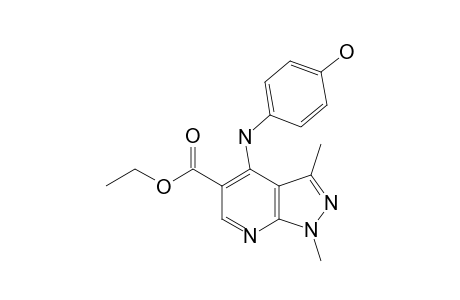 4-(HYDROXYPHENYL)-AMINO-5-CARBOETHOXY-1,3-DIMETHYL-1H-PYRAZOLO-[3,4-B]-PYRIDINE
