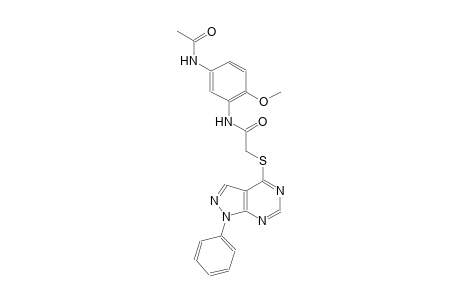 N-[5-(acetylamino)-2-methoxyphenyl]-2-[(1-phenyl-1H-pyrazolo[3,4-d]pyrimidin-4-yl)sulfanyl]acetamide