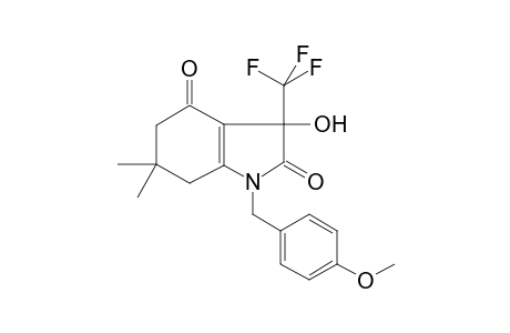 1H-Indole-2,4-dione, 3,5,6,7-tetrahydro-3-hydroxy-1-[(4-methoxyphenyl)methyl]-6,6-dimethyl-3-(trifluoromethyl)-