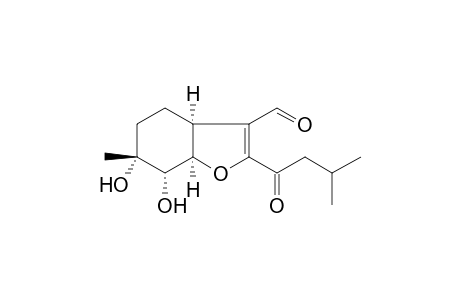 (3aS,6R,7S,7aR)-6,7-dihydroxy-2-isovaleryl-6-methyl-4,5,7,7a-tetrahydro-3aH-benzofuran-3-carbaldehyde