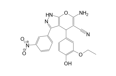 pyrano[2,3-c]pyrazole-5-carbonitrile, 6-amino-4-(3-ethoxy-4-hydroxyphenyl)-1,4-dihydro-3-(3-nitrophenyl)-