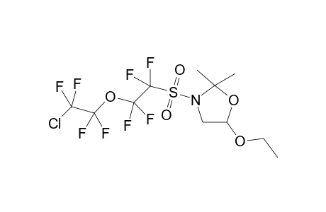 5-Ethoxy-3-[2-(2-chloro-1,1,2,2-tetraethoxy)-1,1,2,2-tetrafluoroethanesulfonyl]-2,2-dimethyloxazolidine