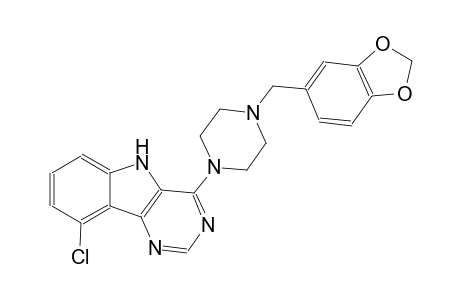 4-[4-(1,3-benzodioxol-5-ylmethyl)-1-piperazinyl]-9-chloro-5H-pyrimido[5,4-b]indole
