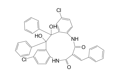 5H-Dibenzo[f,j][1,5]diazacycloundecine-6,8(7H,9H)-dione, 2,12-dichloro-14,15-dihydro-14,15-dihydroxy-14,15-diphenyl-7-(phenylmethylene)-
