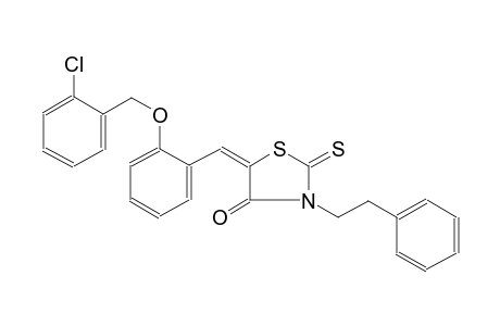 (5E)-5-[2-(2-chlorobenzyl)oxybenzylidene]-3-phenethyl-2-thioxo-thiazolidin-4-one