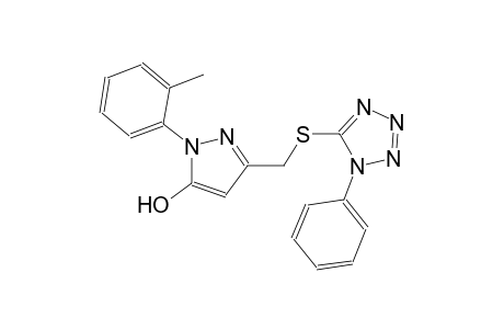 1H-pyrazol-5-ol, 1-(2-methylphenyl)-3-[[(1-phenyl-1H-tetrazol-5-yl)thio]methyl]-