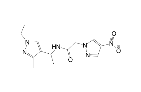 N-[1-(1-ethyl-3-methyl-1H-pyrazol-4-yl)ethyl]-2-(4-nitro-1H-pyrazol-1-yl)acetamide