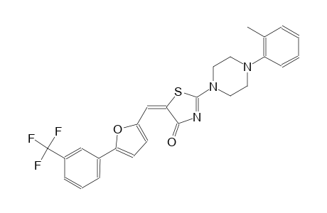 (5E)-2-[4-(2-methylphenyl)-1-piperazinyl]-5-({5-[3-(trifluoromethyl)phenyl]-2-furyl}methylene)-1,3-thiazol-4(5H)-one
