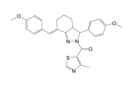 (7E)-7-(4-methoxybenzylidene)-3-(4-methoxyphenyl)-2-[(4-methyl-1,3-thiazol-5-yl)carbonyl]-3,3a,4,5,6,7-hexahydro-2H-indazole