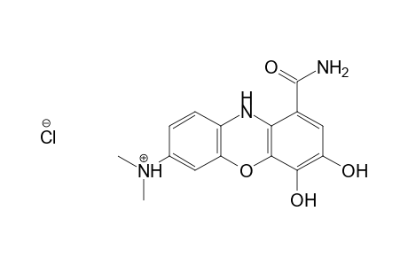1-Carbamoyl-3,4-dihydroxy-phenoxazine-7-N,N-dimethyl-ammonium chloride