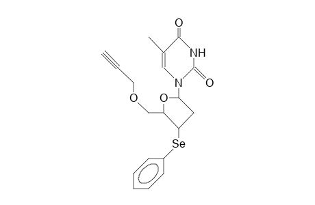 1-(5'-O-<2-Propynyl>-2',3'-dideoxy-3'<R>-phenylseleno-B-D-glycero-pentofuranosyl)-thymine