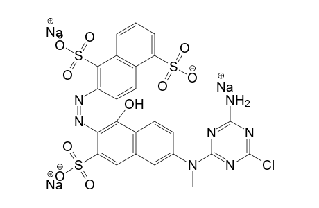 1,5-Napthalenedisulfonic acid, 2-[[6-[(4-amino-6-chloro-1,3,5-triazin-2-yl)methylamino]-1-hydroxy-3-sulfo-2-naphthalenyl]azo]-