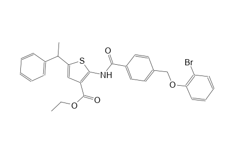 ethyl 2-({4-[(2-bromophenoxy)methyl]benzoyl}amino)-5-(1-phenylethyl)-3-thiophenecarboxylate