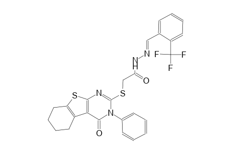 2-[(4-oxo-3-phenyl-3,4,5,6,7,8-hexahydro[1]benzothieno[2,3-d]pyrimidin-2-yl)sulfanyl]-N'-{(E)-[2-(trifluoromethyl)phenyl]methylidene}acetohydrazide