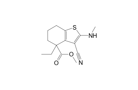 Ethyl 3-cyano-4,5,6,7-tetrahydro-2-methylamino-4-methylbenzo[b]thiophene-4-carboxylate