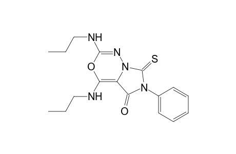 5H-Imidazo[1,5-d][1,3,4]oxadiazin-5-one, 6,7-dihydro-6-phenyl-2,4-bis(propylamino)-7-thioxo-