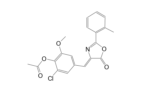 2-chloro-6-methoxy-4-[(Z)-(2-(2-methylphenyl)-5-oxo-1,3-oxazol-4(5H)-ylidene)methyl]phenyl acetate