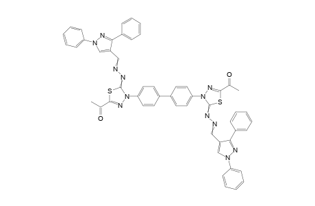 1,10-(5,5'-([1,1'-Biphenyl]-4,40-diyl)bis(5-(((1,3-diphenyl-1H- pyrazol-4-yl)methylene) hydrazono)-4,5-dihydro-1,3,4-thiadiazole-4,2-diyl))bis(ethan-1-one)