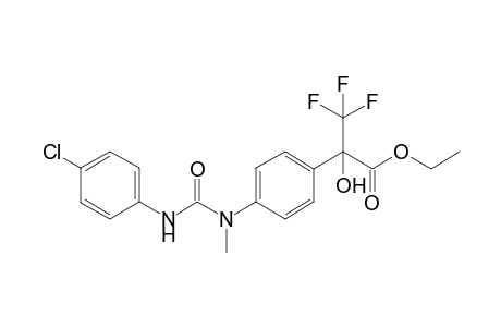 Ethyl 2-(4-{[(4-chlorophenyl)carbamoyl](methyl)amino}phenyl)-3,3,3-trifluoro-2-hydroxypropanoate
