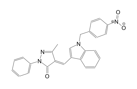 (4E)-5-methyl-4-{[1-(4-nitrobenzyl)-1H-indol-3-yl]methylene}-2-phenyl-2,4-dihydro-3H-pyrazol-3-one