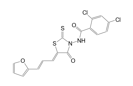 2,4-dichloro-N-{(5Z)-5-[(2E)-3-(2-furyl)-2-propenylidene]-4-oxo-2-thioxo-1,3-thiazolidin-3-yl}benzamide