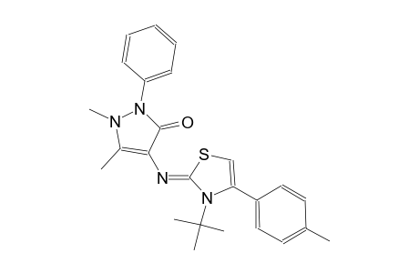 4-[((2Z)-3-tert-butyl-4-(4-methylphenyl)-1,3-thiazol-2(3H)-ylidene)amino]-1,5-dimethyl-2-phenyl-1,2-dihydro-3H-pyrazol-3-one