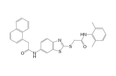 N-(2-{[2-(2,6-dimethylanilino)-2-oxoethyl]sulfanyl}-1,3-benzothiazol-6-yl)-2-(1-naphthyl)acetamide