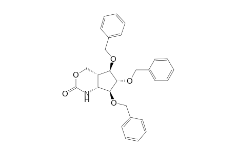 (1L)-1, 2, 4/3, 5)-1,2-Anhydro-3, 4,5-tri-O-benzyl-2-carboxyamino-1-hydroxymethyl-3, 4, 5-cyclopentantriol(intramolekularer 2,1-Ester)