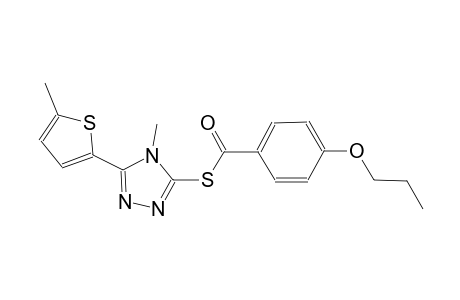 S-[4-methyl-5-(5-methyl-2-thienyl)-4H-1,2,4-triazol-3-yl] 4-propoxybenzenecarbothioate