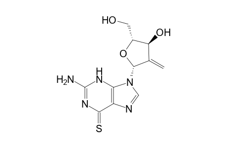 2-Amino-9-(2-deoxy-2-methylene-.beta.,D-erythro-pentofuranosyl)purine-6-thione