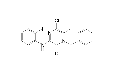 1-Benzyl-5-chloro-3-(2-iodophenylamino)-6-methyl-2(1H)-pyrazinone