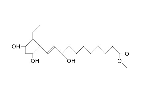 2(R),4(S)-Dihydroxy-5(R)-ethyl-1(R)-(3(S)-hydroxy-10-carbomethoxy-trans-dec-1-en-1-yl)-cyclopentane
