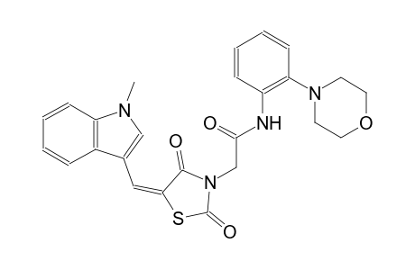 2-{(5E)-5-[(1-methyl-1H-indol-3-yl)methylene]-2,4-dioxo-1,3-thiazolidin-3-yl}-N-[2-(4-morpholinyl)phenyl]acetamide