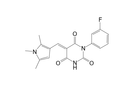 (5E)-1-(3-fluorophenyl)-5-[(1,2,5-trimethyl-3-pyrrolyl)methylidene]-1,3-diazinane-2,4,6-trione