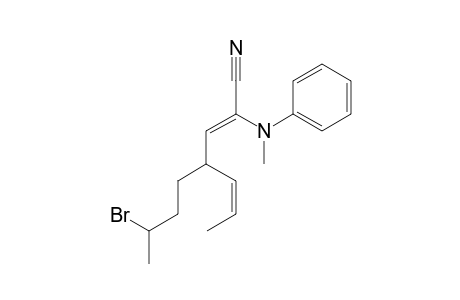 (Z)-4-(3-Bromobutyl)-2-(N-methylanilino)hepta-2,5-dienenitrile