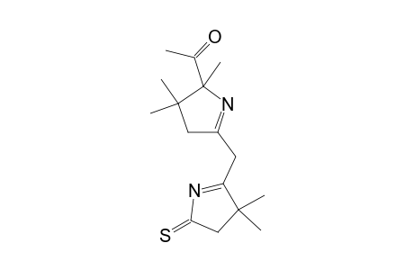 1-Ethanone, 1-{5-[(3,3-dimethyl-5-thioxotetrahydro-1H-2-pyrrolyliden)methyl]-2,3,3-trimethyl-5,4-dihydro-2H-2-pyrrolyl}