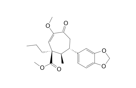 3-Methoxy-7.beta.-methyl-6.alpha.-(3,4-(methylenedioxy)phenyl)-4-oxo-1.alpha.-propyl-2-cycloheptene-1.beta.-carboxylic acid methyl ester