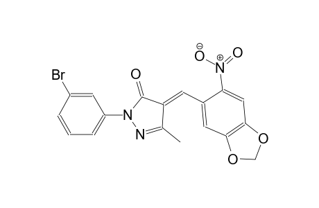 (4E)-2-(3-bromophenyl)-5-methyl-4-[(6-nitro-1,3-benzodioxol-5-yl)methylene]-2,4-dihydro-3H-pyrazol-3-one