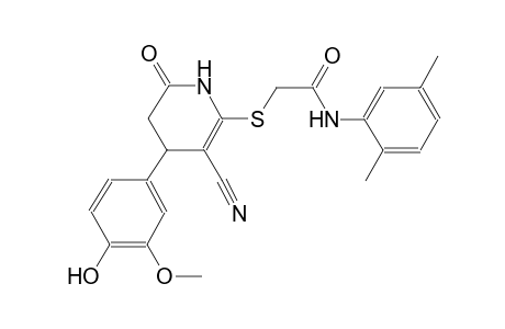 acetamide, 2-[[3-cyano-1,4,5,6-tetrahydro-4-(4-hydroxy-3-methoxyphenyl)-6-oxo-2-pyridinyl]thio]-N-(2,5-dimethylphenyl)-