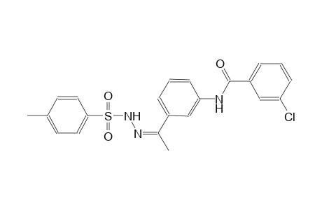 3-chloro-N-(3-{(1Z)-N-[(4-methylphenyl)sulfonyl]ethanehydrazonoyl}phenyl)benzamide