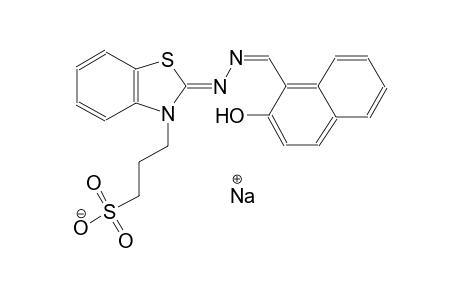 sodium 3-[(2Z)-2-[(Z)-2-[(2-hydroxynaphthalen-1-yl)methylidene]hydrazin-1-ylidene]-2,3-dihydro-1,3-benzothiazol-3-yl]propane-1-sulfonate