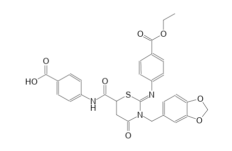 4-{[((2Z)-3-(1,3-benzodioxol-5-ylmethyl)-2-{[4-(ethoxycarbonyl)phenyl]imino}-4-oxotetrahydro-2H-1,3-thiazin-6-yl)carbonyl]amino}benzoic acid