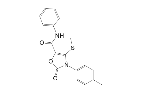 5-Oxazolecarboxamide, 2,3-dihydro-3-(4-methylphenyl)-4-(methylthio)-2-oxo-N-phenyl-