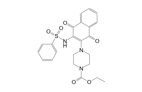 ethyl 4-{1,4-dioxo-3-[(phenylsulfonyl)amino]-1,4-dihydro-2-naphthalenyl}-1-piperazinecarboxylate