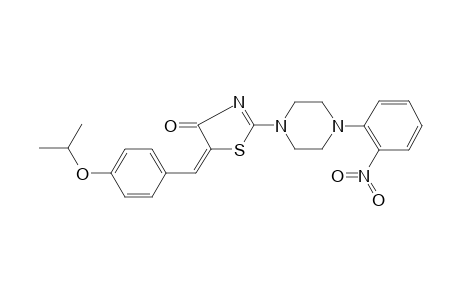 (5E)-2-[4-(2-nitrophenyl)-1-piperazinyl]-5-[(4-propan-2-yloxyphenyl)methylidene]-4-thiazolone