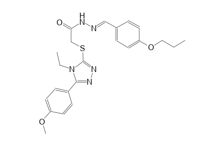 2-{[4-ethyl-5-(4-methoxyphenyl)-4H-1,2,4-triazol-3-yl]sulfanyl}-N'-[(E)-(4-propoxyphenyl)methylidene]acetohydrazide
