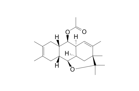 (+-)-2,3,6,7,12,12-hexamethyl-3.beta.,4,4a.alpha.,5,8,8a.beta.,9.beta.,9a.alpha.,10.beta.,10a.beta.-decahydro-10,3-(epoxymethano)-anthracen-9-yl Acetate